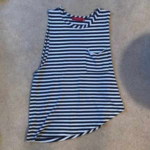 Black and white striped tank